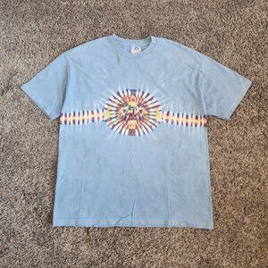 Tie Dye Circle T-Shirt Light Blue Colorful Hippie Y2K Tee
